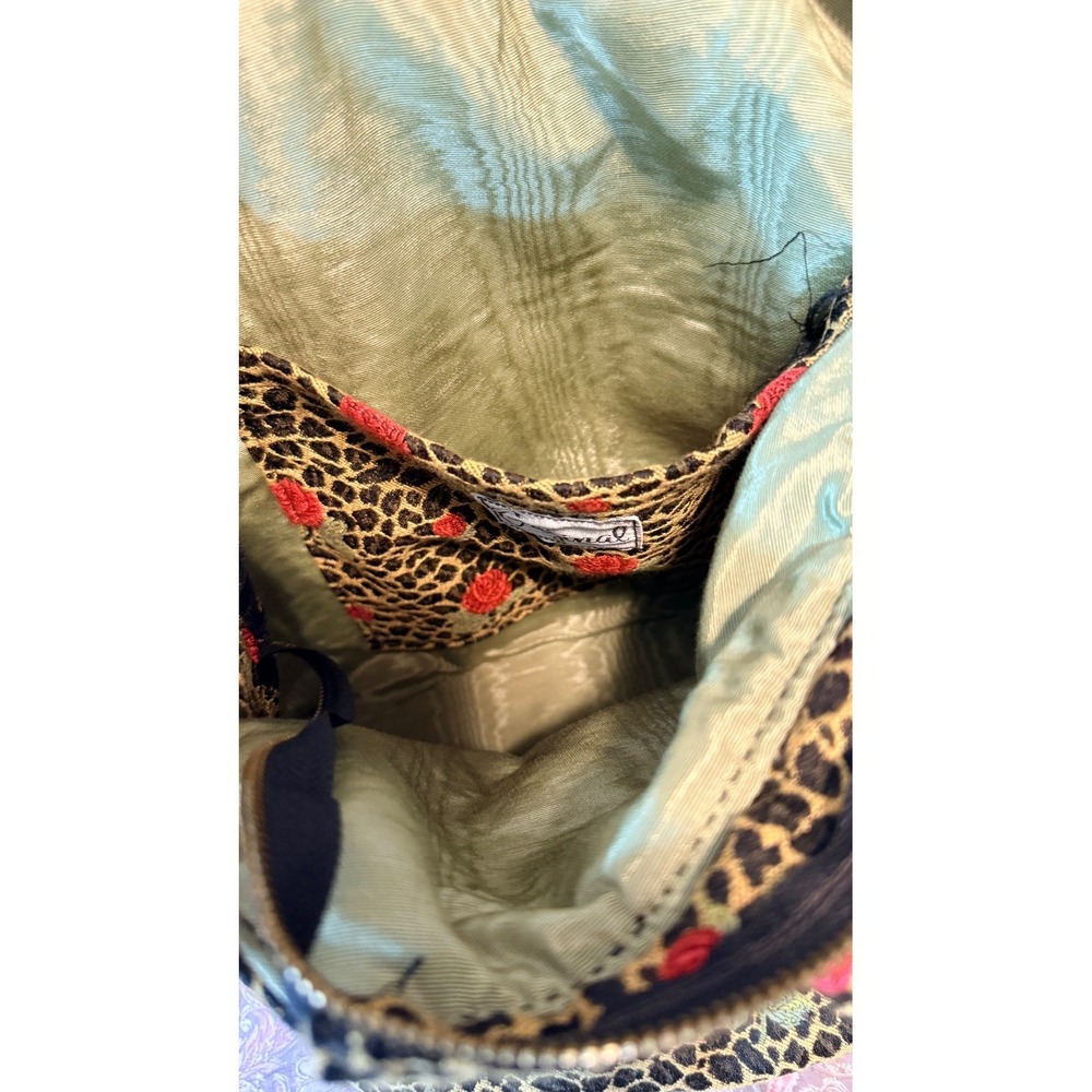 Cind E Original Vtg Leopard Rose Tapestry Tote Bag Animal Print Floral - Picture 15 of 16